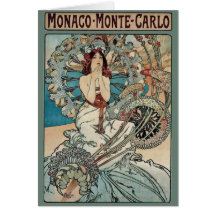 Alphonse Mucha  ~ Monaco Monte Carlo Art Nouveau Greeting Cards