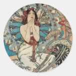 Alphonse Mucha  ~ Monaco Monte Carlo Art Nouveau Sticker