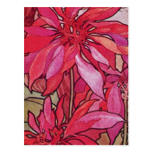 Alphonse Mucha Poinsettias Christmas Postcards