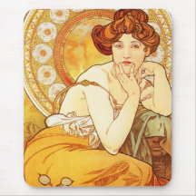 Alphonse Mucha Topaz Mouse Pad