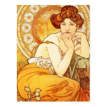 Alphonse Mucha Topaz Postcard