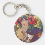 Alphonse Mucha Woman Keychain