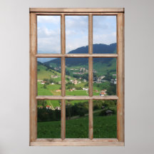 Alpine Foothills View from a Window Print