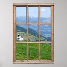 Alps Meadow View from a Window Posters