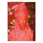 Altered Pink Kwan Yin Statue Greeting Card