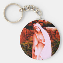 Altered Red Virgin Mary Key Chain