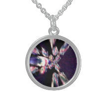 Altered Vintage Rainbow Glass Image Sterling Silver Necklaces