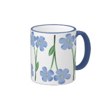 Alternating Blue Flowers Mugs