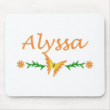 Alyssa (Orange Butterfly) Mouse Mat