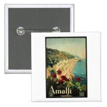 Amalfi Italia Italy Vintage Travel Art 1927 Pins