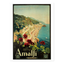 Amalfi, Italy vintage poster Post Card