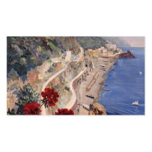 Amalfi Napoli Italy Vintage Italian Travel Poster Business Card Template