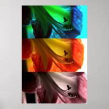 Amaryllis Pop Art Triptych Print