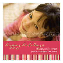 Amaryllis Stripes :: Christmas Photo Card / Invite