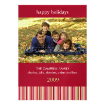 Amaryllis Stripes :: Christmas Photo Card / Invite