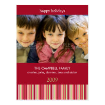 Amaryllis Stripes :: Christmas Photo Postcard