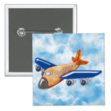Amazing Aeroplane Pinback Buttons