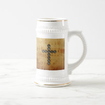 Amazing Grace Cross on Vintage Music Sheet Mugs
