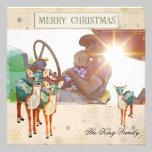 Amber & Azure Fawns Christmas Photo Card invitations