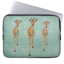 Amber & Azure Giraffes Computer Sleeve