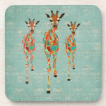 Amber & Azure Giraffes Cork Coaster