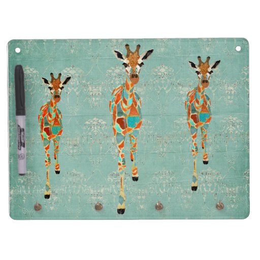 Amber & Azure Giraffes Dry Erase Board
