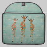 Amber & Azure Giraffes Macbook Sleeve macbook sleeves