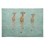 Amber & Azure Giraffes Placemat