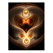 Amber Eternity Heart Postcards