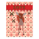 Amber Fawn & Golddust Butterflies Pink  Love  Post Post Card