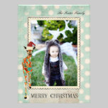 Amber Giraffe Polkadot  Christmas Photo Card invitations