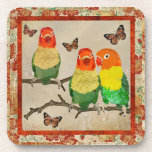 Amber Love Birds & Butterflies Cork Coaster cork coasters