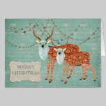 Amber Ornate Deer Christmas Card cards