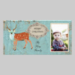 Amber Ornate Deer Christmas Photo Card photo cards
