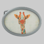 Amber Peeking Giraffe Belt Buckle belt buckles
