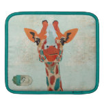 Amber Peeking Giraffe Monogram  iPad Sleeve