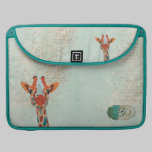 Amber Peeking Giraffe Monogram Macbook Sleeve macbook sleeves