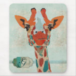 Amber Peeking Giraffe Monogram Mousepad