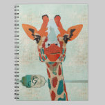 Amber Peeking Giraffe  Monogram Notebook notebooks