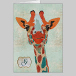 Amber Peeking Giraffe  Monogram Notecard cards