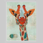 Amber Peeking Giraffe Monogram Postcard postcards