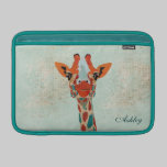 Amber Peeking Giraffe Personalized  Macbook Sleeve ipad sleeves