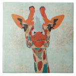 Amber Peeking Giraffe  Tile tiles
