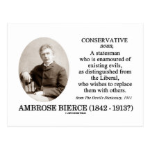 Ambrose Bierce Conservative The Devil's Dictionary Postcards