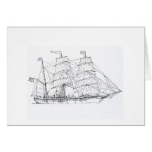 American Bark Tall Ship Greeting Cards