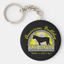 American Bulldog Taxi Service Keychain