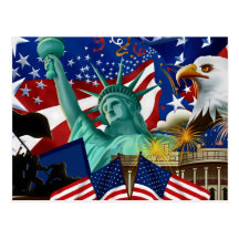 AMERICAN COLLAGE POSTCARD