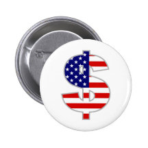 American Dollar Pinback Button
