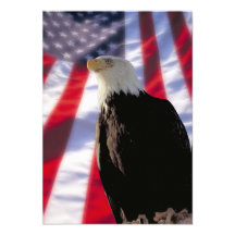 American Eagle & Flag Invitation