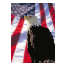 American Eagle & Flag Invitation